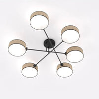 Emibig MAGA 6-lichts plafondlamp - Zwart rattan