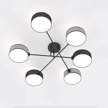 MAGA 6-lichts plafondlamp - Mix textiel