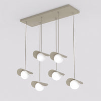 Ritual hanglamp wit glas 6-lichts mokka