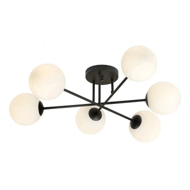 ROMA 6-lichts plafondlamp - Wit glas