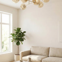 Roma plafondlamp amber glas 6-lichts amber