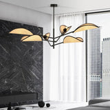 Mooier Thuis - VENE 6-lichts hanglamp - Zwart rattan hanglamp met lampenkap - metaal en rotan