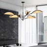 Mooier Thuis - VENE 6-lichts hanglamp - Zwart rattan hanglamp met lampenkap - metaal en rotan