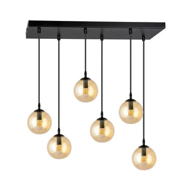 COSMO 6-lichts hanglamp - Amber glas