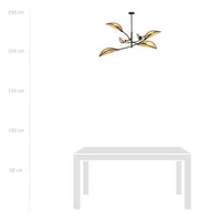 Emibig LOTUS 6-lichts hanglamp - Zwart frame rotan kappen