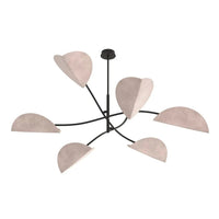 Emibig LOTUS 6-lichts hanglamp - Grijs textiel