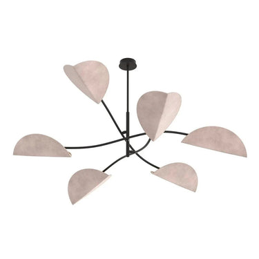LOTUS 6-lichts hanglamp - Grijs textiel