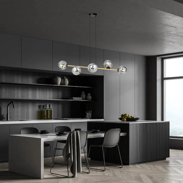 GRAVITY 6-lichts hanglamp - Smoked glas