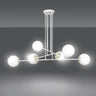 Mooier Thuis - OGNIS 6-lichts hanglamp - Wit glas hanglamp met ronde bol - 90 cm breed