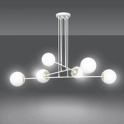 OGNIS 6-lichts hanglamp - Wit glas