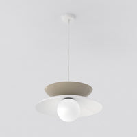 Nagoya hanglamp wit glas 6-lichts mokka