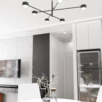Emibig NATSU 6-lichts hanglamp - Zwart frame