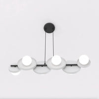 Emibig MODEL 6-lichts hanglamp - Wit glas - Grijs frame - Mooier Thuis