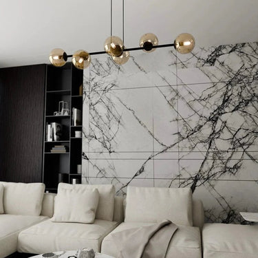 ROSSI 6-lichts hanglamp - Amber glas