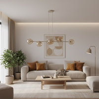 Magnus hanglamp amber glas 6-lichts amber