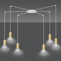 Emibig TRAKER 6-lichts hanglamp - Wit gouden accenten - Mooier Thuis