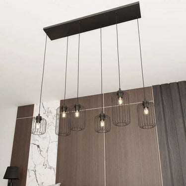 VANDER 6-lichts hanglamp - Zwart draadframe