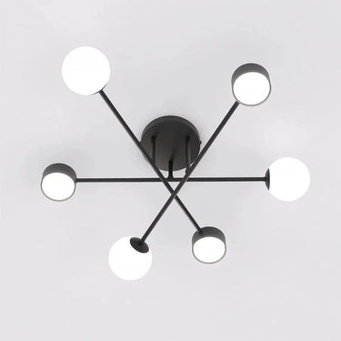 HOLON 6-lichts plafondlamp - Zwart frame