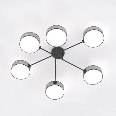 MAGA 6-lichts plafondlamp - Grijs frame