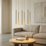 Selter hanglamp 6-lichts mokka hanglamp met buisvorm - 70 cm breed