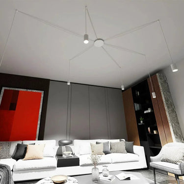 TRAKER 6-lichts hanglamp - Wit frame