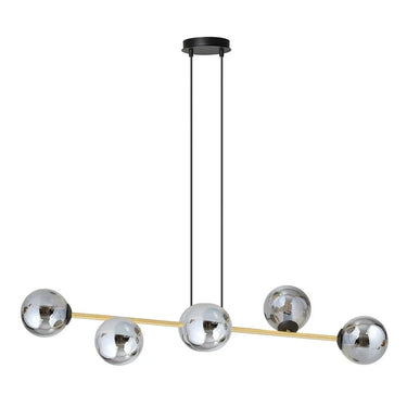 GRAVITY 6-lichts hanglamp - Smoked glas