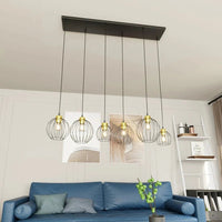 Emibig NANDO 6-lichts hanglamp - Zwart goud frame - Mooier Thuis