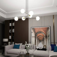 Emibig OGNIS 6-lichts hanglamp – Wit/zwart - Mooier Thuis