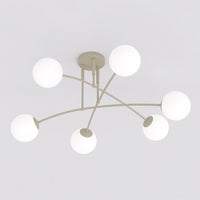 Pregos plafondlamp opaalwit glas 6-lichts