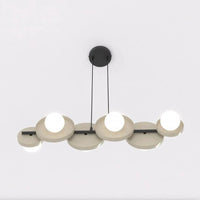 Emibig MODEL 6-lichts hanglamp - Wit glas - Mocha frame - Mooier Thuis