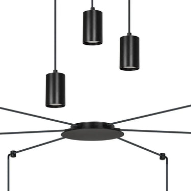 TRAKER 6-lichts hanglamp - Zwart