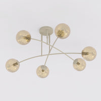 Pregos plafondlamp amber glas 6-lichts amber