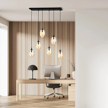 ASTRAL 6-lichts hanglamp - Amber glas