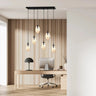 ASTRAL 6-lichts hanglamp - Amber glas hanglamp met ronde bol - sfeervol in een Modern interieur