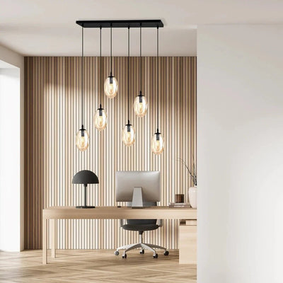 ASTRAL 6-lichts hanglamp - Amber glas