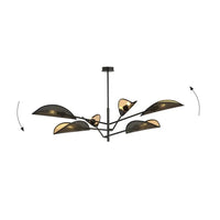 Emibig VENE 6-lichts hanglamp - Zwart/goud textiel - Mooier Thuis
