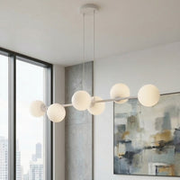 Magnus hanglamp opaalwit glas 6-lichts grijs
