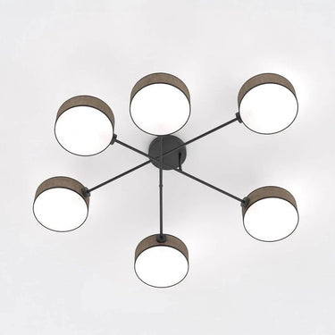 MAGA 6-lichts plafondlamp - Bruin textiel