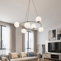 Azura hanglamp opaalwit glas 6-lichts