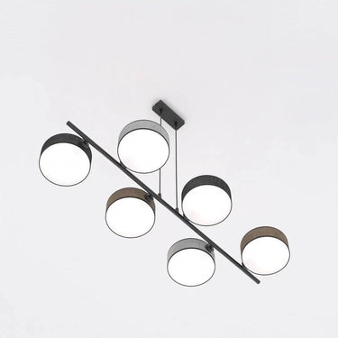 DRUMZ 6-lichts hanglamp - Mix textiel - Zwart frame