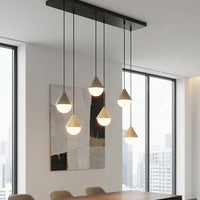 Giro hanglamp wit glas 6-lichts mokka