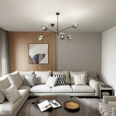 LINEAR 6-lichts hanglamp - Smoked glas