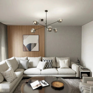LINEAR 6-light pendant lamp - Smoked glass