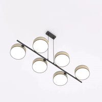 Emibig DRUMZ 6-lichts hanglamp - Rotan kappen - Zwart frame - Mooier Thuis