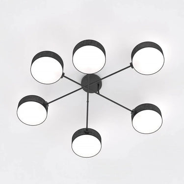 MAGA 6-lichts plafondlamp - Zwart textiel