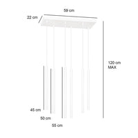 SELTER 6-lichts hanglamp - Wit frame - afbeelding 2