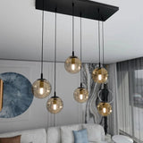 COSMO 6-lichts hanglamp - Amber glas hanglamp met ronde bol - bestellen bij Mooier Thuis