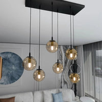 COSMO 6-lichts hanglamp - Amber glas - afbeelding 2