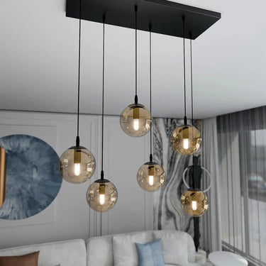 COSMO 6-lichts hanglamp - Amber glas