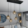 COSMO 6-lichts hanglamp - Amber glas hanglamp met ronde bol - bestellen bij Mooier Thuis